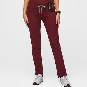 Figs Burgundy Yola Skinny Scrub Pants XS Petite